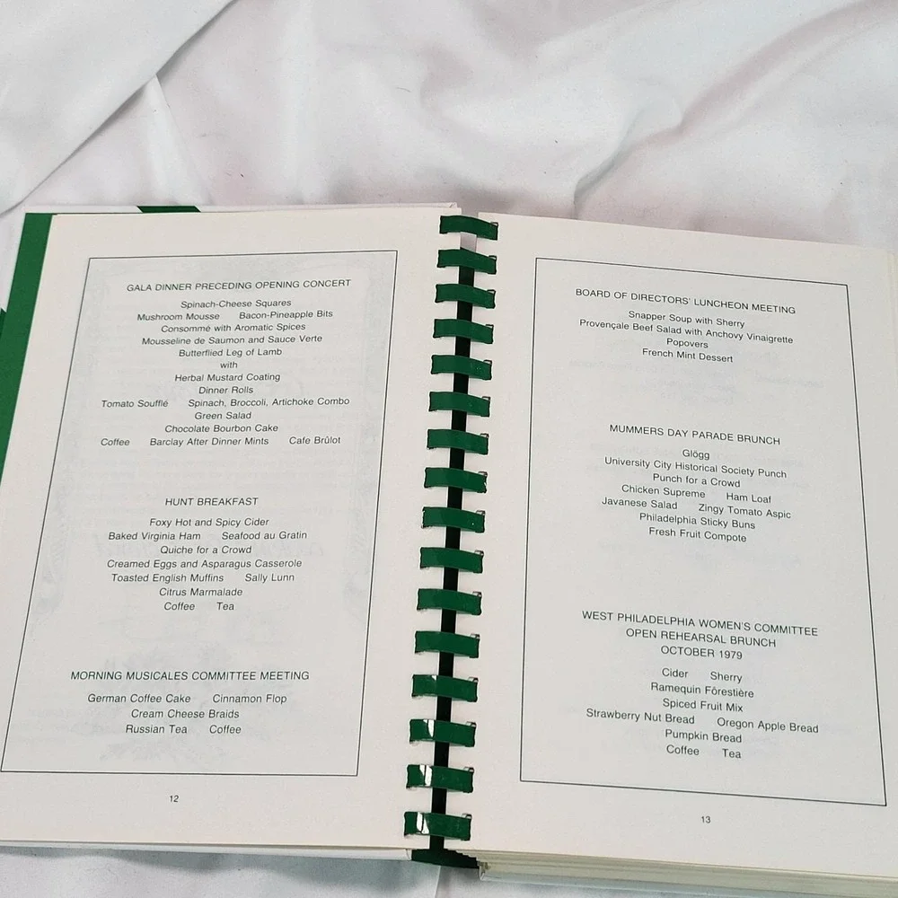 The Philadelphia Orchestra Cookbook 1980 8th Printing Spiral Bound Vintage